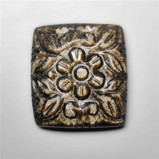 Goldsheen Obsidian Mughal Carving