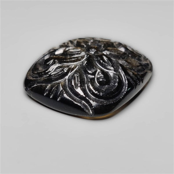 Goldsheen Obsidian Mughal Carving