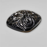 Goldsheen Obsidian Mughal Carving