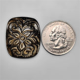 Goldsheen Obsidian Mughal Carving