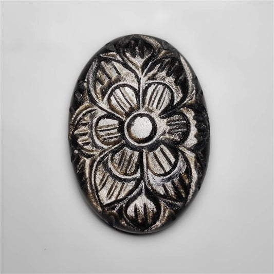 Goldsheen Obsidian Mughal Carving