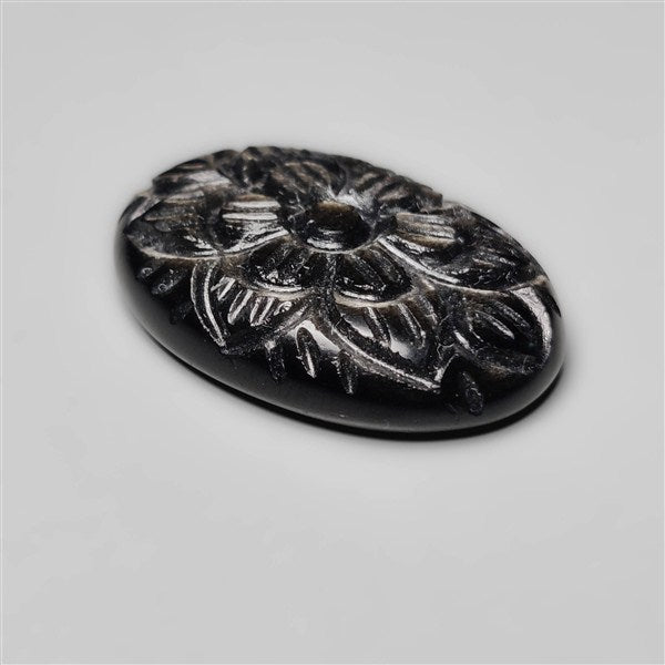 Goldsheen Obsidian Mughal Carving