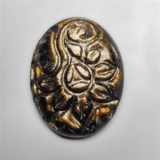 Goldsheen Obsidian Mughal Carving
