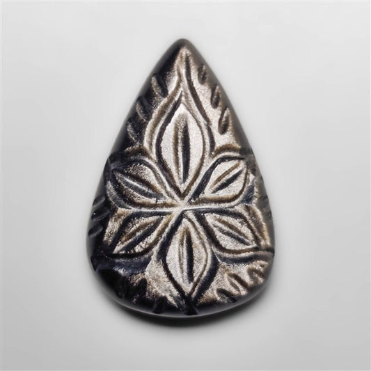 Goldsheen Obsidian Mughal Carving