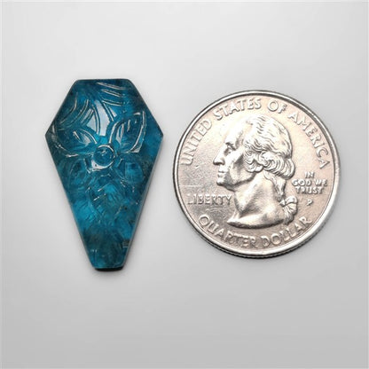 Mughal Carving Crystal & Neon Apatite Doublet