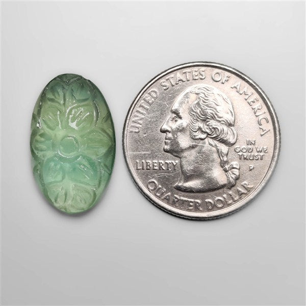 Green Fluorite Mughal Carving