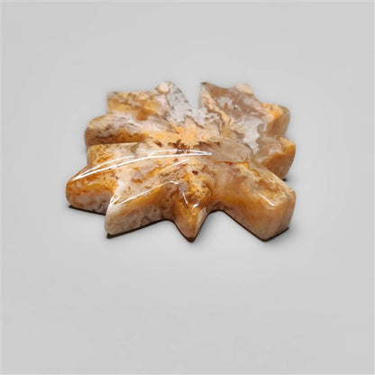 Plume Agate Maple Leaf Carving