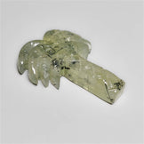 Black Tourmalinated Prehnite Tree Carving