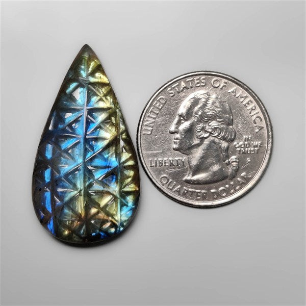Labradorite Mughal Carving