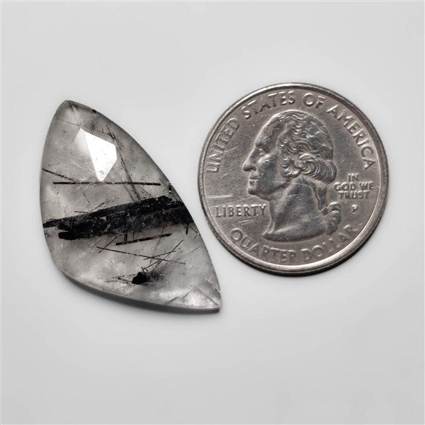 Rose Cut Black Tourmalinated Quartz