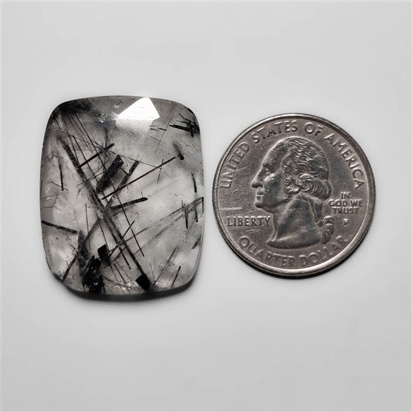 Rose Cut Black Tourmalinated Quartz