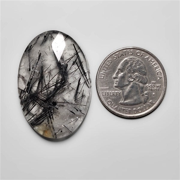 Rose Cut Black Tourmalinated Quartz