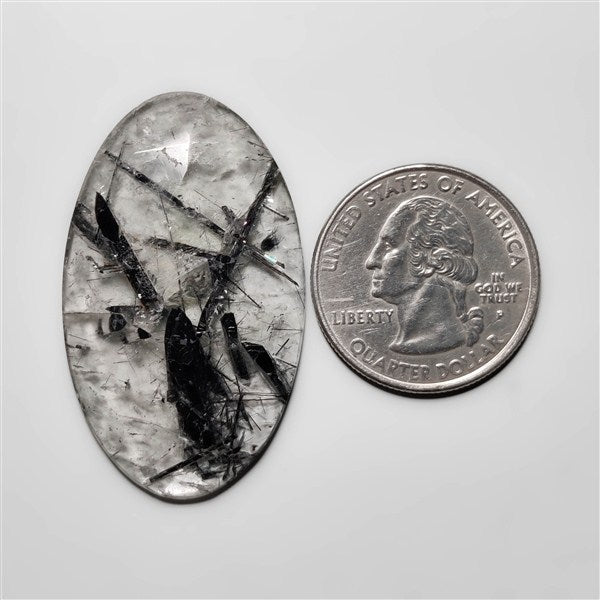 Rose Cut Black Tourmalinated Quartz