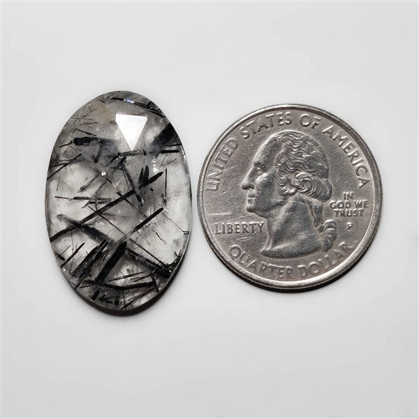 Rose Cut Black Tourmalinated Quartz