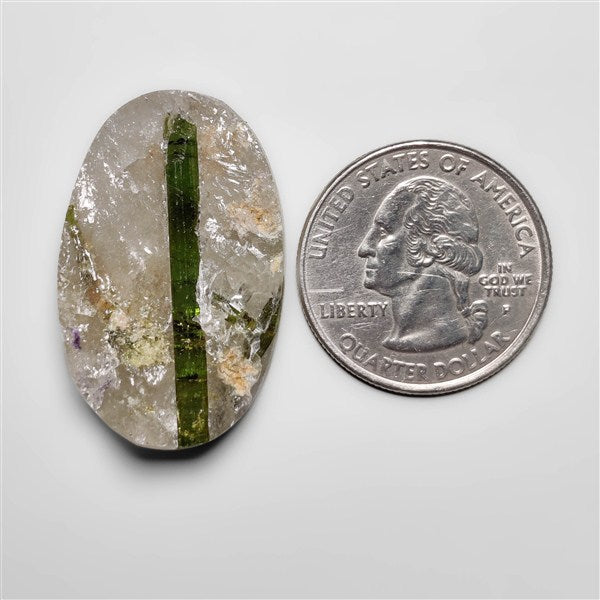 Raw Face Green Tourmaline In Quartz