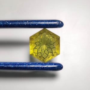 AAA Faceted Olive Quartz Fantasy Cut Reverse Intaglio Carving