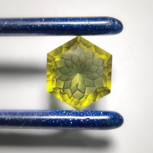 AAA Faceted Olive Quartz Fantasy Cut Reverse Intaglio Carving