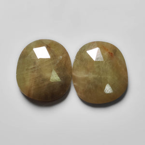 Rose Cut Yellow Sapphire Pair