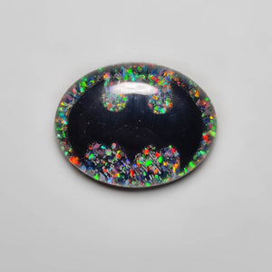 Black Onyx Bat Inlay Aurora Opal WIth Crystal Doublet