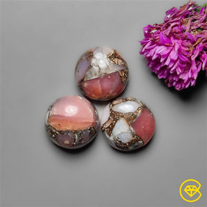 12X12 mm Pink Opal Mosaic Mohave Turquoise Calibrated Lot