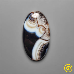Black Banded Tuxedo Agate Cabochon