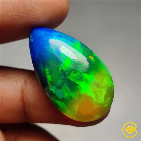 Faceted Ethiopian Welo Black Cabochon Opal