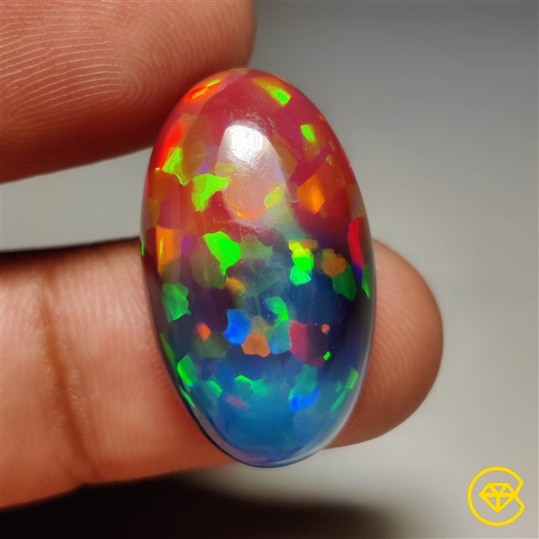 Faceted Ethiopian Welo Black Cabochon Opal