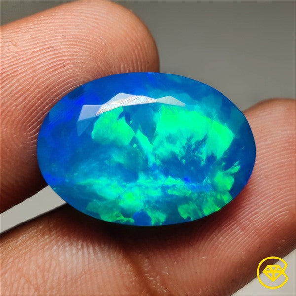 Faceted Ethiopian Black Opal