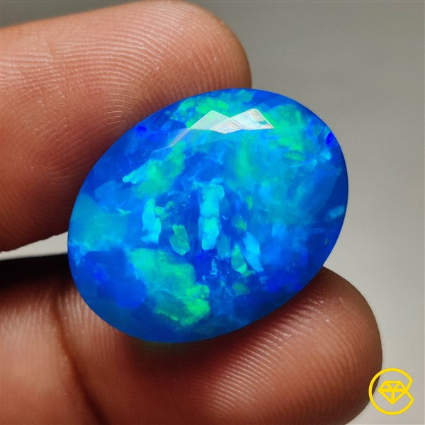 Faceted Ethiopian Black Opal