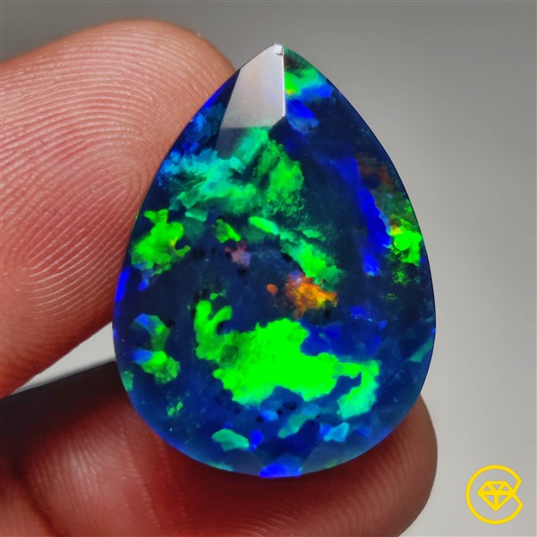 Faceted Ethiopian Welo Black Cabochon Opal