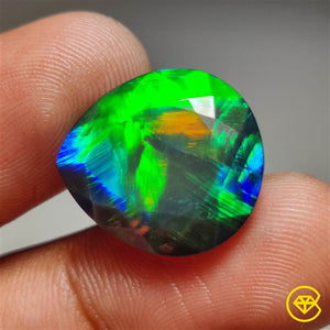 Faceted Ethiopian Black Opal