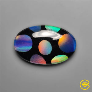 Aurora Opal Inlay Black Onyx Doublet