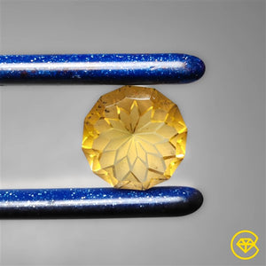 AAA Faceted Green Gold Lemon Quartz Intaglio Reverse Carving Laser Cut