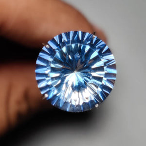 Faceted Blue Mystic Glass