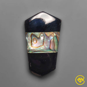 17 Carat Abalone Shell Inlay Black Onyx Doublet 26X15X5 mm From China,India