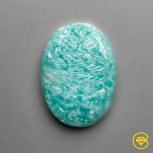 16 Carat Peruvian Amazonite Mughal Carving 23X16X5 mm From Peru