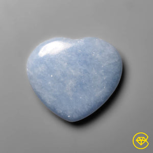 45 Carat Angelite Heart Carving (Briolette) 27X30X7 mm From Peru