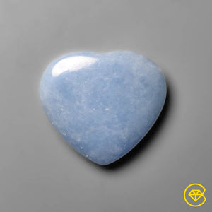 40 Carat Angelite Heart Carving (Briolette) 26X28X7 mm From Peru