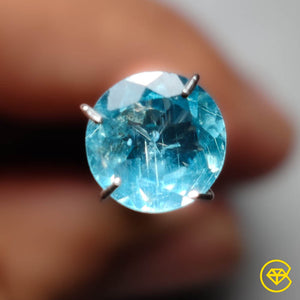1 Carat Rare Faceted Natural Blue Apatite 7X7X4 mm From Brazil