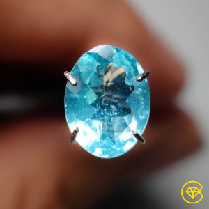 1 Carat Rare Faceted Natural Blue Apatite 9X7X3 mm From Brazil