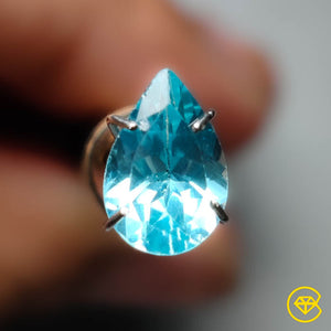 1 Carat Rare Faceted Natural Blue Apatite 8X6X5 mm From Brazil