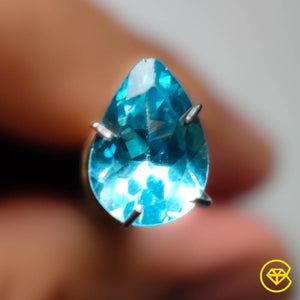 1 Carat Rare Faceted Natural Blue Apatite 9X6X4 mm From Brazil