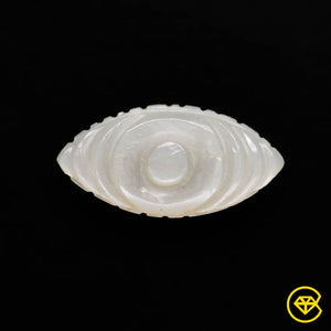 7 Carat White Moonstone Evil Eye Carving 20X10X5 mm From India