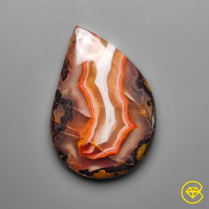 32 ct Moroccan Seam Agate Cabochon 33X23X5 mm From Morocco