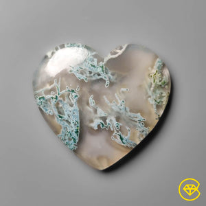 33 ct White Horse Canyon Moss Agate Heart Carving 29X31X5 mm From Brazil