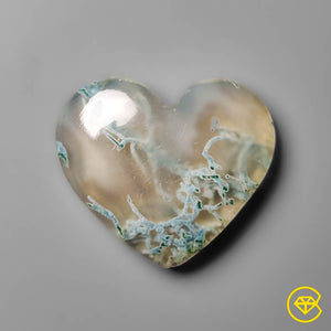 25 ct White Horse Canyon Moss Agate Heart Carving 23X25X5 mm From Brazil