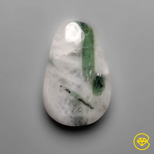 18 ct Green Tourmaline In Quartz Cabochon 23X15X5 mm From India