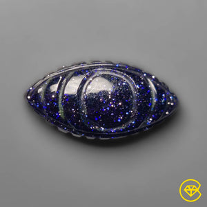 6 ct Blue Goldstone Evil Eye Carving 18X9X5 mm From India