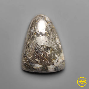 11 carat Feather Pyrite Cabochon Natural 17X13X5 mm From South Africa