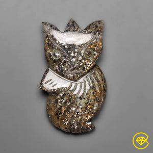 17 carat Midnight Quartzite Calcifer Carving Natural 28X16X5 mm From India